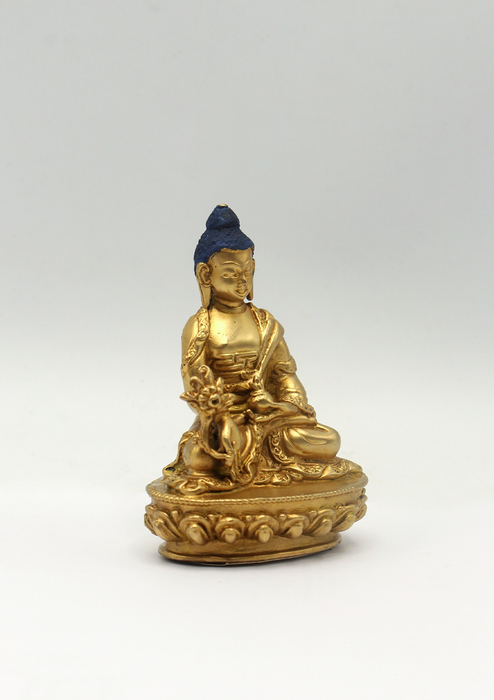 Gold Plated Medicine Buddha Statue 3"H