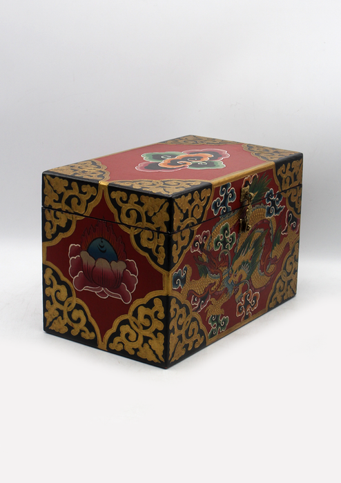 Tibetan Royal   Handpainted  Dragon Wooden Box - 12"