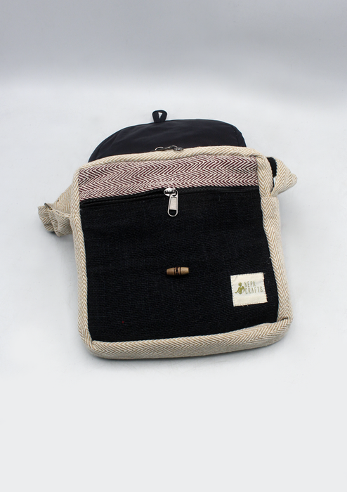 Multi zipper Hemp Passport Travel Bag