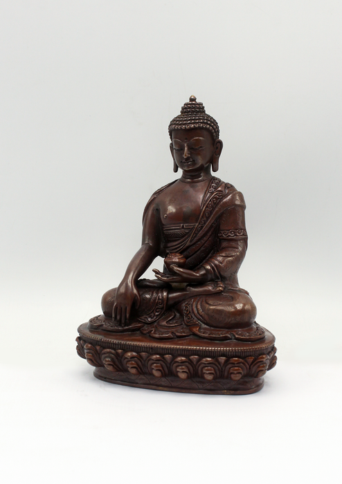 Copper Oxidized Shakyamuni Buddha Fine Quality  Statue 6"H