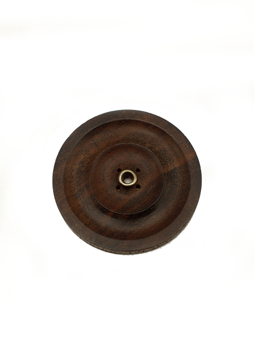 Handcrafted Wooden Circular Tibetan  Incense Burner