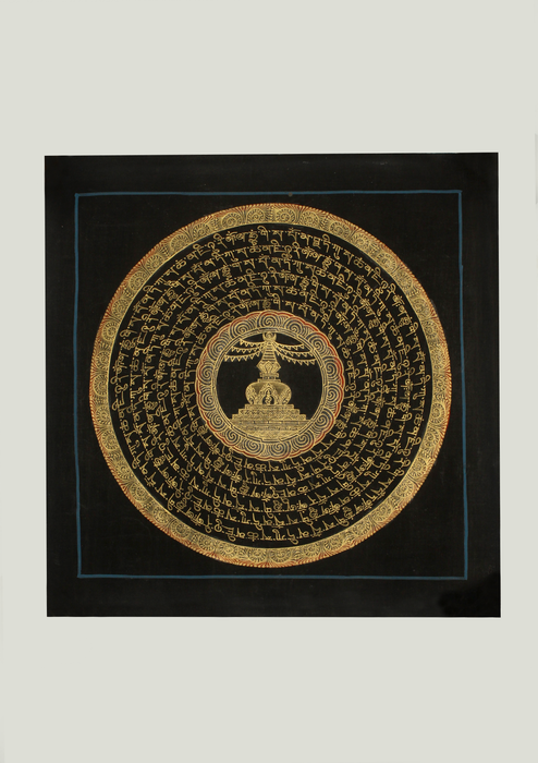 6 Line Mantras Stupa Painted Thangka Painting