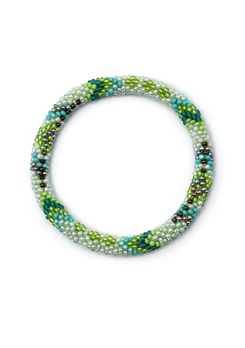 Roll on Beads Green  Bracelet