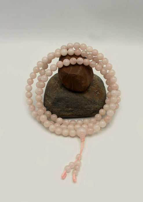 Rose Quartz 108 Beads Tibetan Prayer Mala