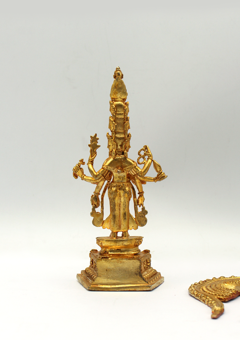 Gold Plated Bodhisattva Avalokiteshvara Statue 6"