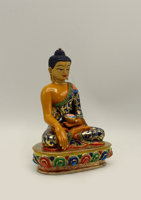 Masterpiece   Goldplated Hand  Painted Shakyamuni Buddha Statue 5"H