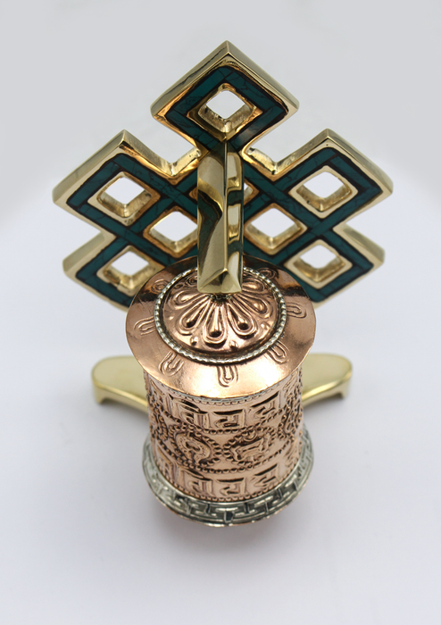 Tibetan Prayer Wheel Endless Knot Wall Mounting