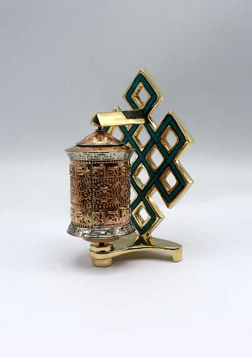 Tibetan Prayer Wheel Endless Knot Wall Mounting