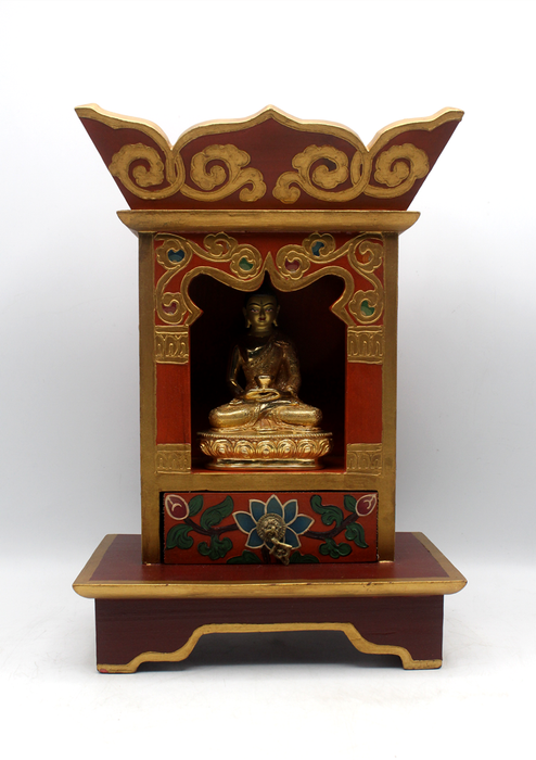 Handpainted Tibetan Wooden Shrine Altar Box