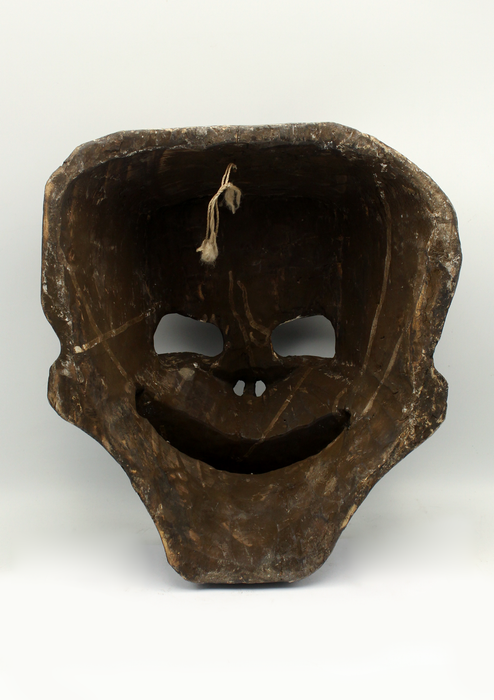 Handcarved Wooden Skull Wall Hanging Mask