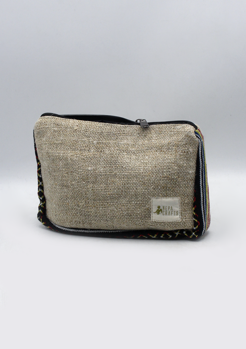 Multi zipper Hemp Passport Travel Bag