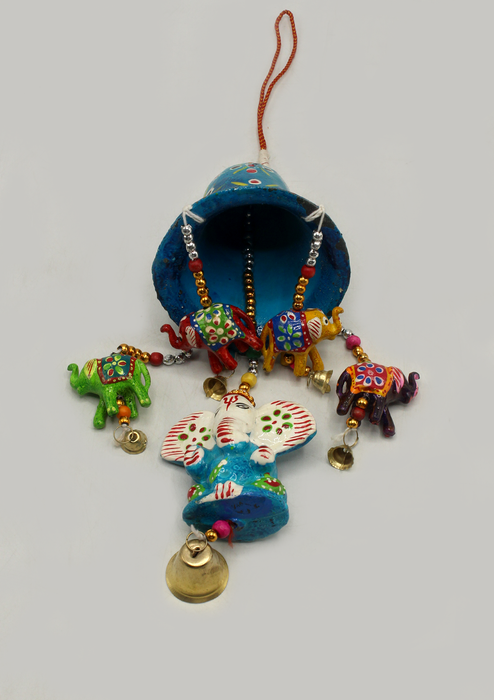 Blue Ganesha Bell Wind Chimes