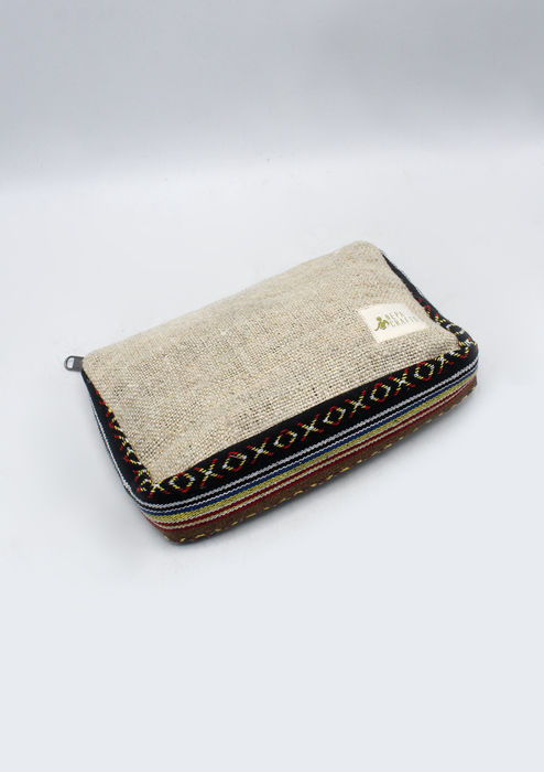 Multi zipper Hemp Passport Travel Bag