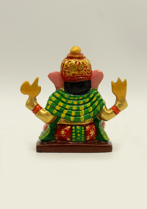 Hand Painted Brass Ganesha Statue