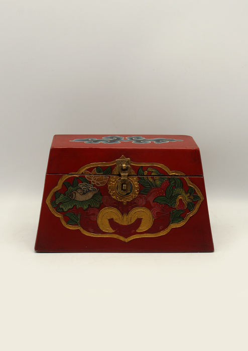 Handpainted Tibetan Endless Knot Red Jewelry Box