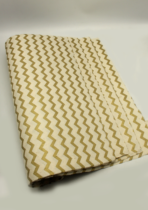 Zigzag Printed Lokta Gift Wrapping Paper