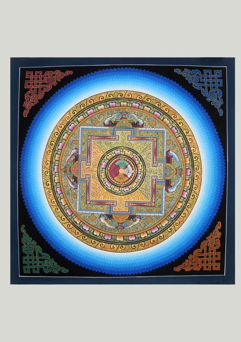 Double Dorjee  Rainbow Mandala Thangka Painting