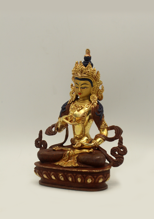 Partly Gold Plated Vajrasattva Statue 5.5" H