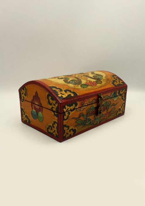 Handpainted Tibetan Wooden Endless Knot Optical Box