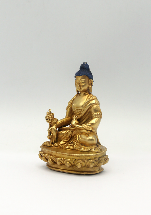 Gold Plated Medicine Buddha Statue 3"H