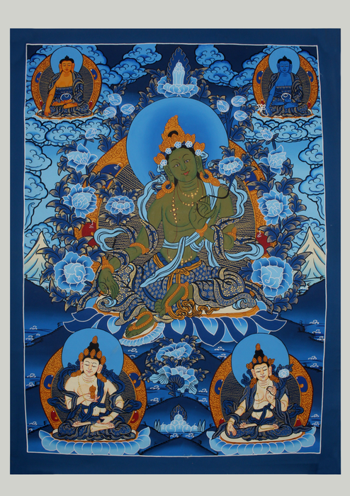 Green Tara Thangka Painting