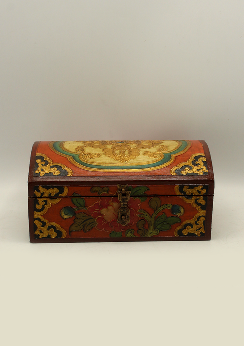 Handpainted Tibetan Wooden Double Dorjee Optical Box