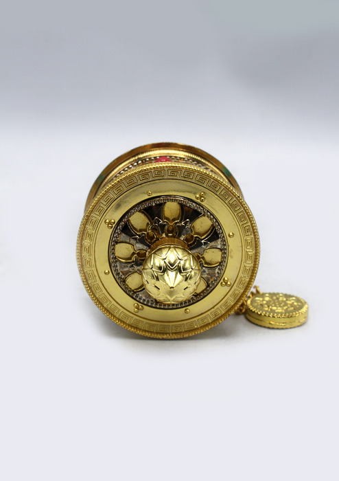 Golden Color Tibetan Handheld Prayer Wheel