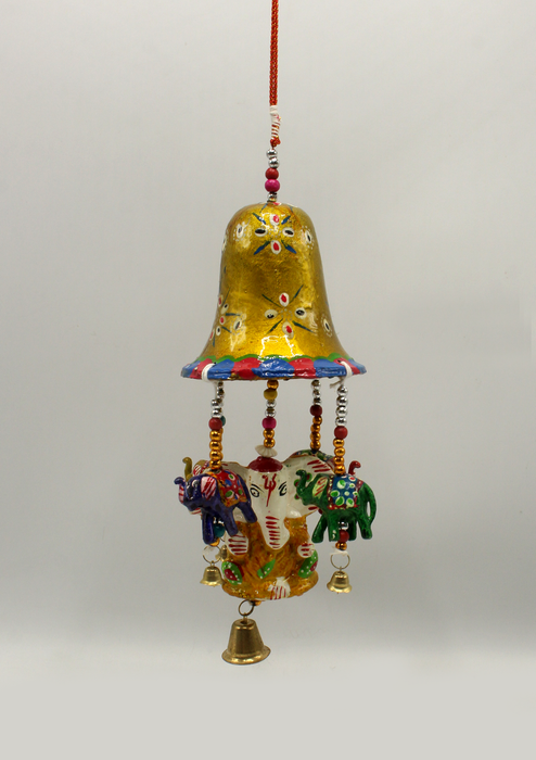 Yellow Ganesha Bell Wind Chimes