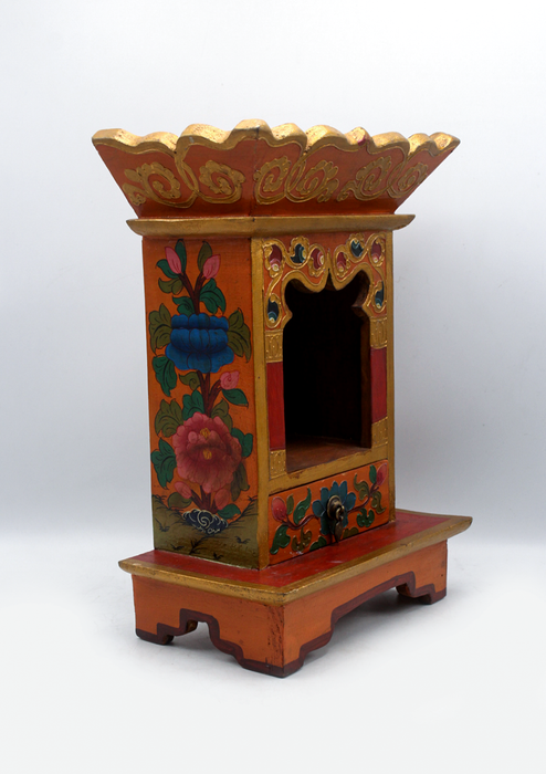 Handpainted Tibetan Wooden Shrine Altar Box