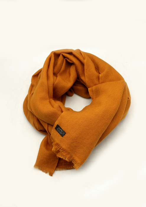 Buddhist Monk Orange Cashmere Large Shawl