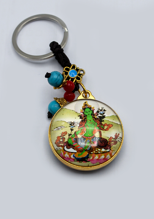 Green Tara Chenrezig   Kalachakra   Buddhist Key Chain