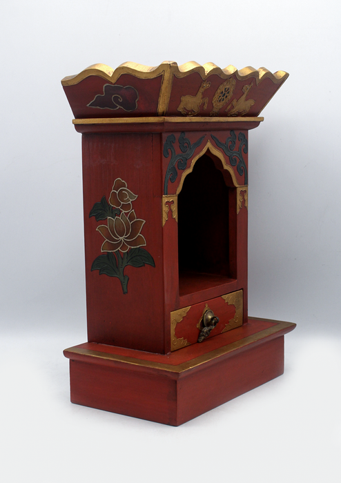 Handpainted Tibetan Wooden Shrine Altar Box