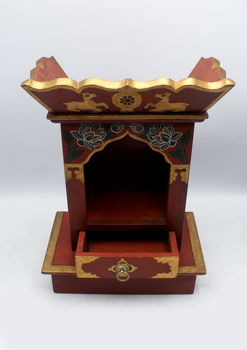 Handpainted Tibetan Wooden Shrine Altar Box