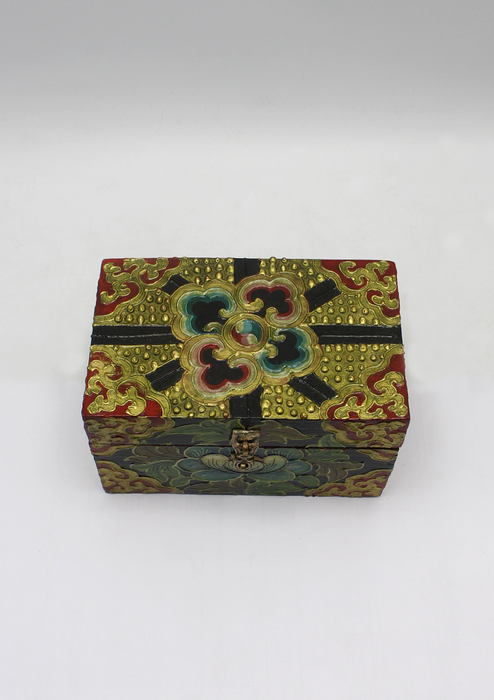 Handpainted Tibetan Wooden Boxes with Clouds- Medium