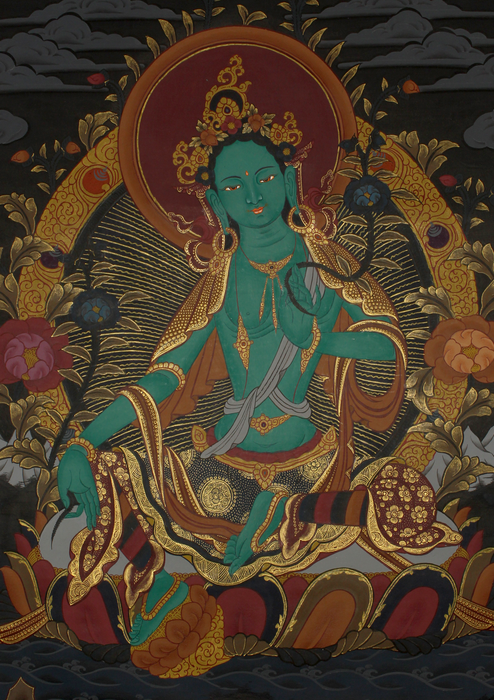 Green Tara Thangka Painting