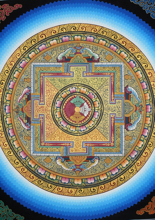 Double Dorjee  Rainbow Mandala Thangka Painting