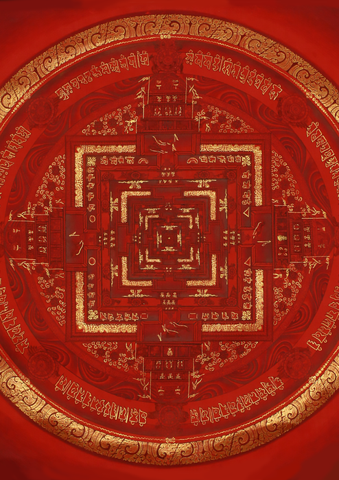 Red Mandala  Fine Arts  Thangka Painting