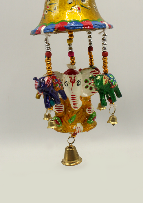 Yellow Ganesha Bell Wind Chimes