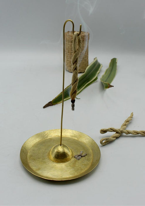 Brass Hand Hammered Premium Rope Incense Burner