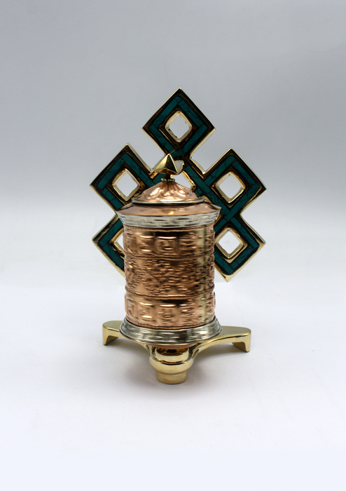 Tibetan Prayer Wheel Endless Knot Wall Mounting