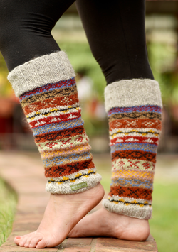 Hand-Knit Wool Leg Warmers / Boot Toppers – Tibetan Socks