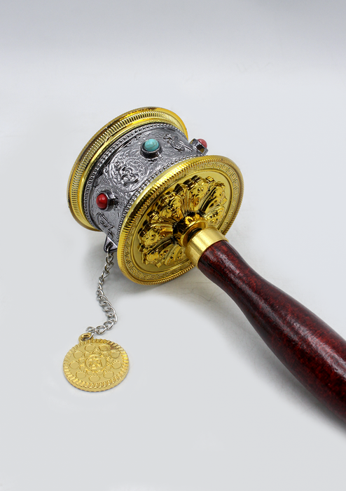 Tibetan Handheld Spinning Prayer Wheel