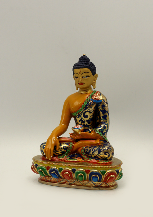 Masterpiece   Goldplated Hand  Painted Shakyamuni Buddha Statue 5"H