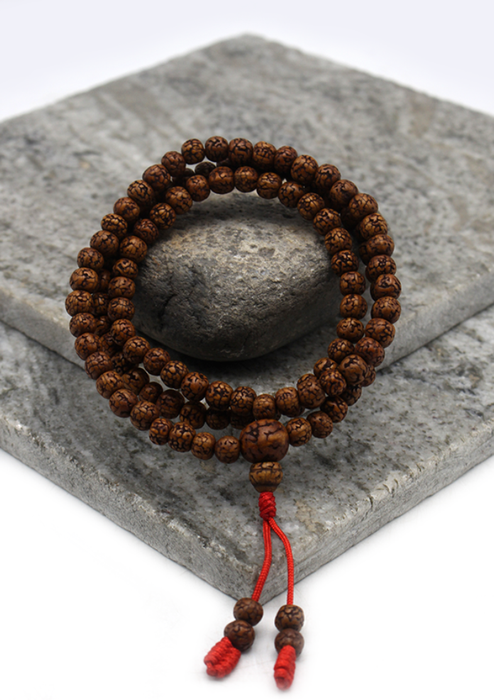 Rudrakshya Beads Tibetan Prayer Mala with Tassle