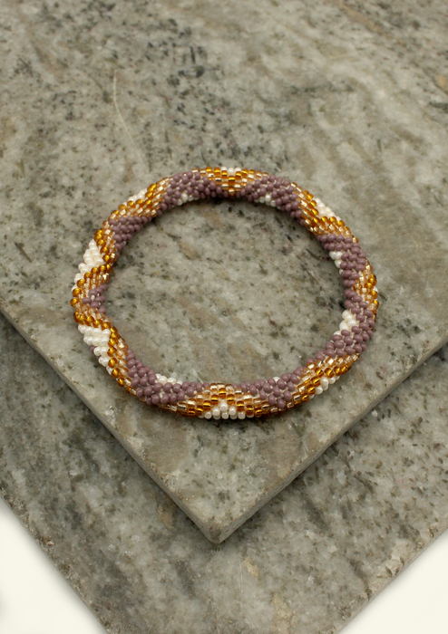 Golden Purple Star Nepalese Roll on Bracelet