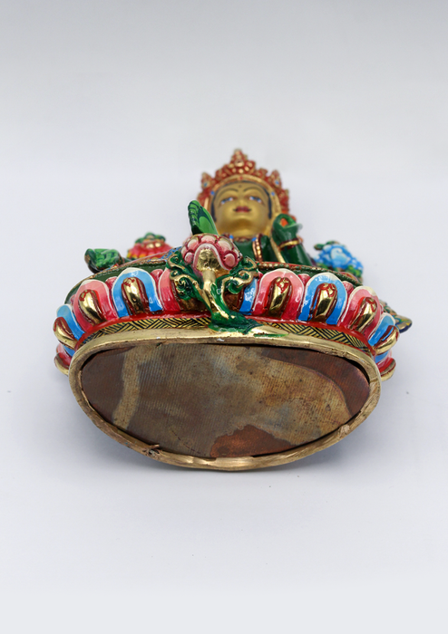 Green Tara Hand Painted 6 Inch Statue