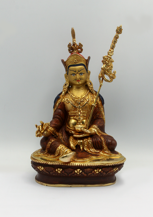 Copper 24K  Guru Padmasambhava Statue 9"H