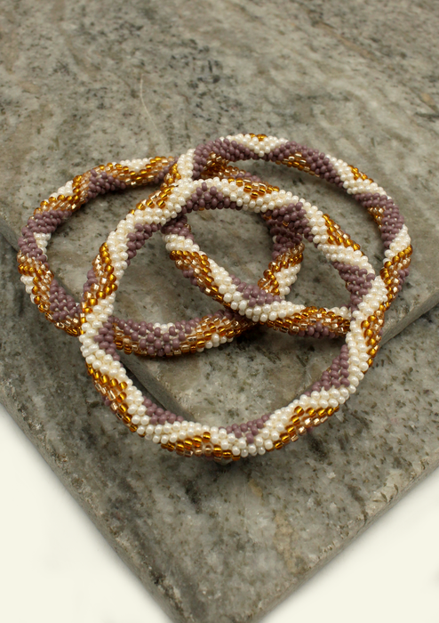 Golden Purple Star Nepalese Roll on Bracelet