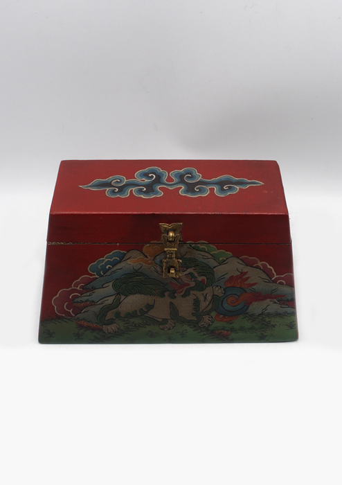 Handpainted Tibetan  Snow Lion Jewelry Box