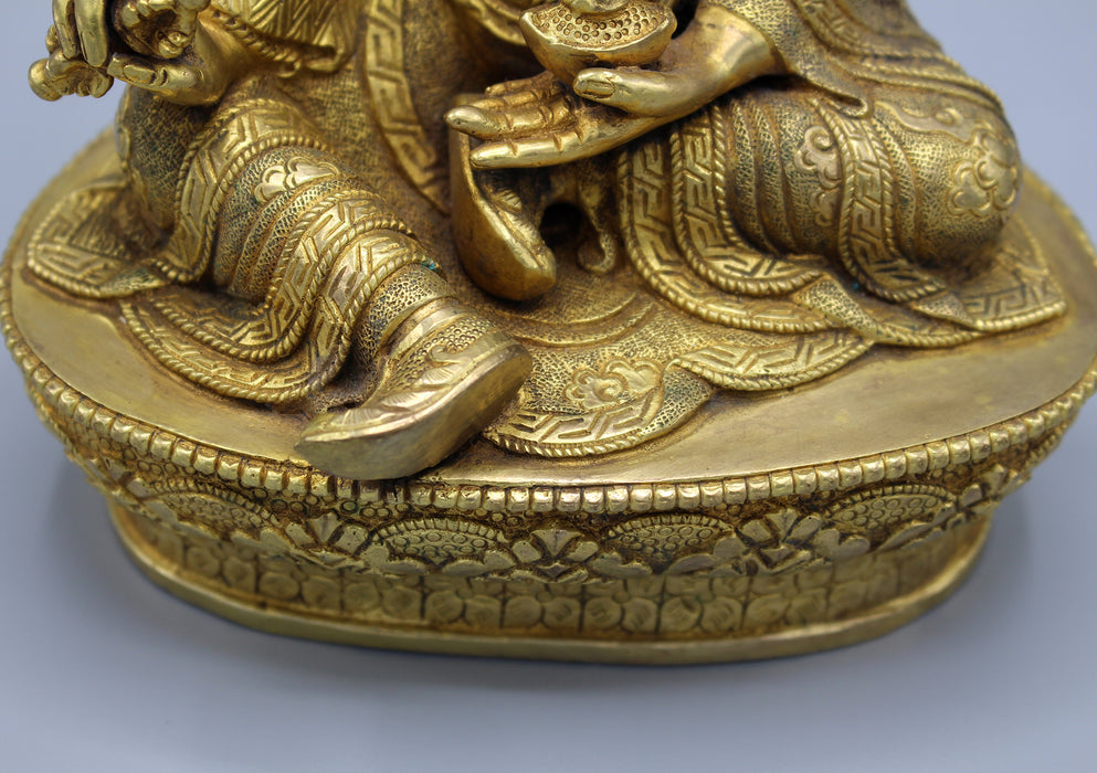 Majestic Guru Padmasambhava Fully Gold Plated Statue - nepacrafts